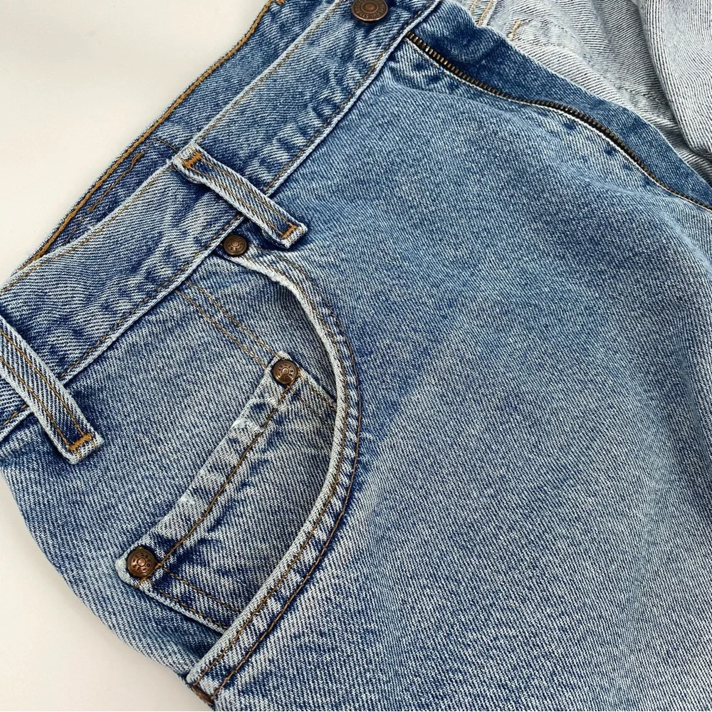 Levi’s Jeans Men’s 40x30 Blue 545 VTG 90s Brown Tab LOOSE Batwing Stains Flaws
